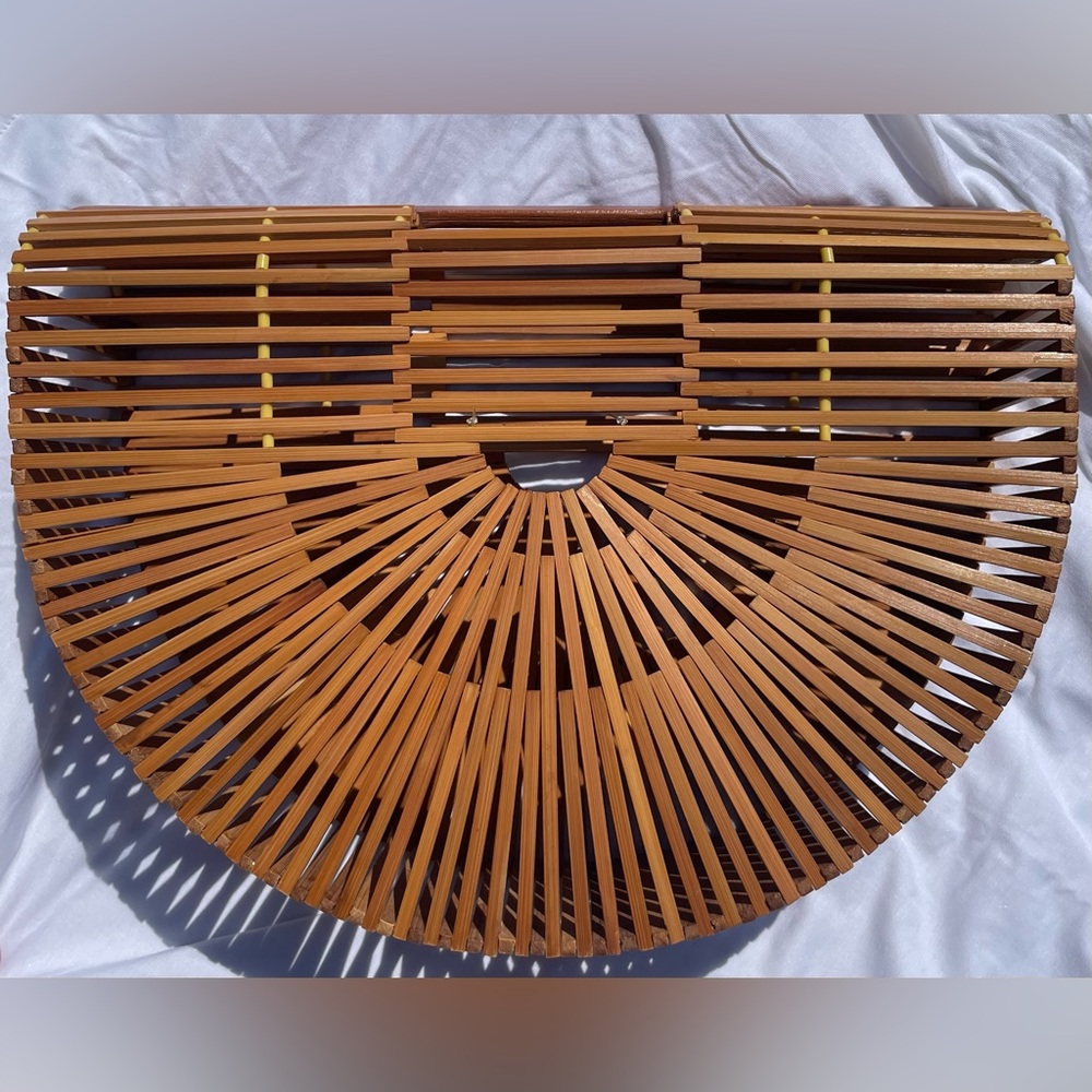 Vintage Bamboo Half-Moon Cage Bag - Picture 12 of 16